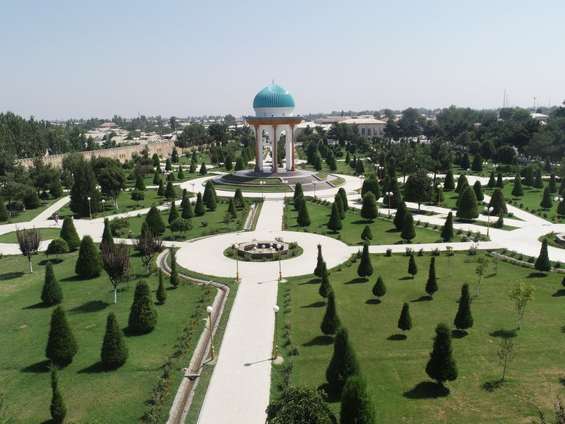 Park in Margilan, the Fergana Valley city near Fergana whose railway station serves many Fergana-bound travelers