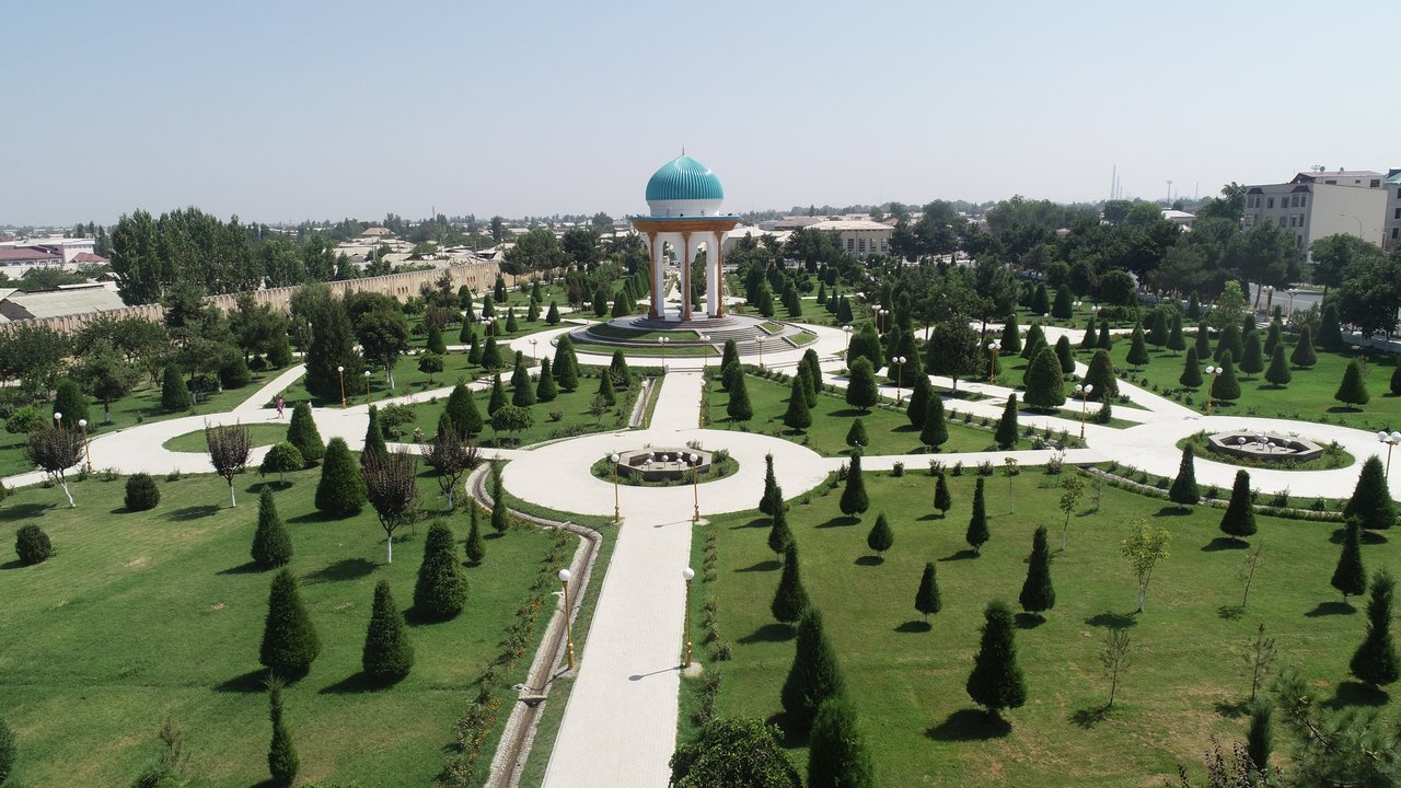 Park in Margilan, the Fergana Valley city near Fergana whose railway station serves many Fergana-bound travelers