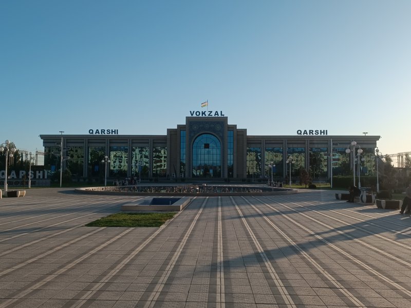 Qarshi railway station building, southern Uzbekistan