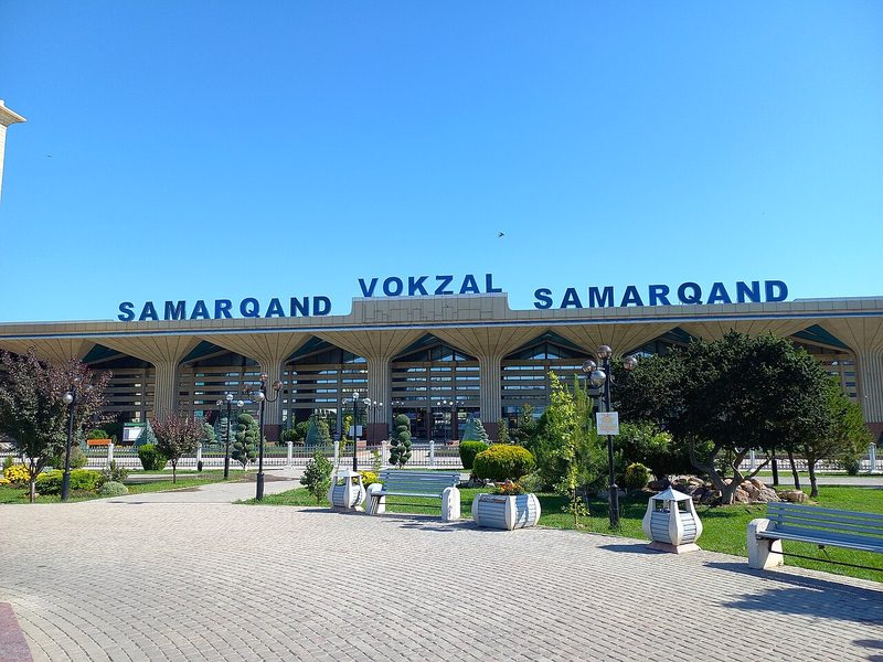 Samarkand railway station building exterior